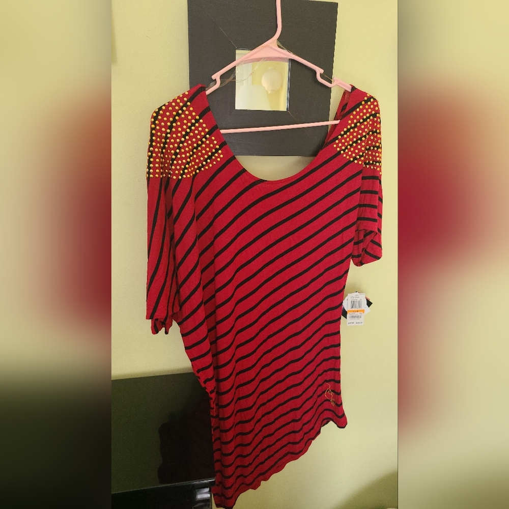 New Baby Phat Red Black Women's Top Size Small